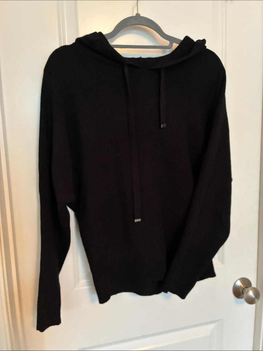 Classic Black Hooded Knit Sweater